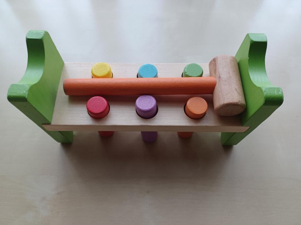 Houten Hamertje Klop in vrolijke kleuren, Kinderen en Baby's, Ophalen of Verzenden, Overige typen