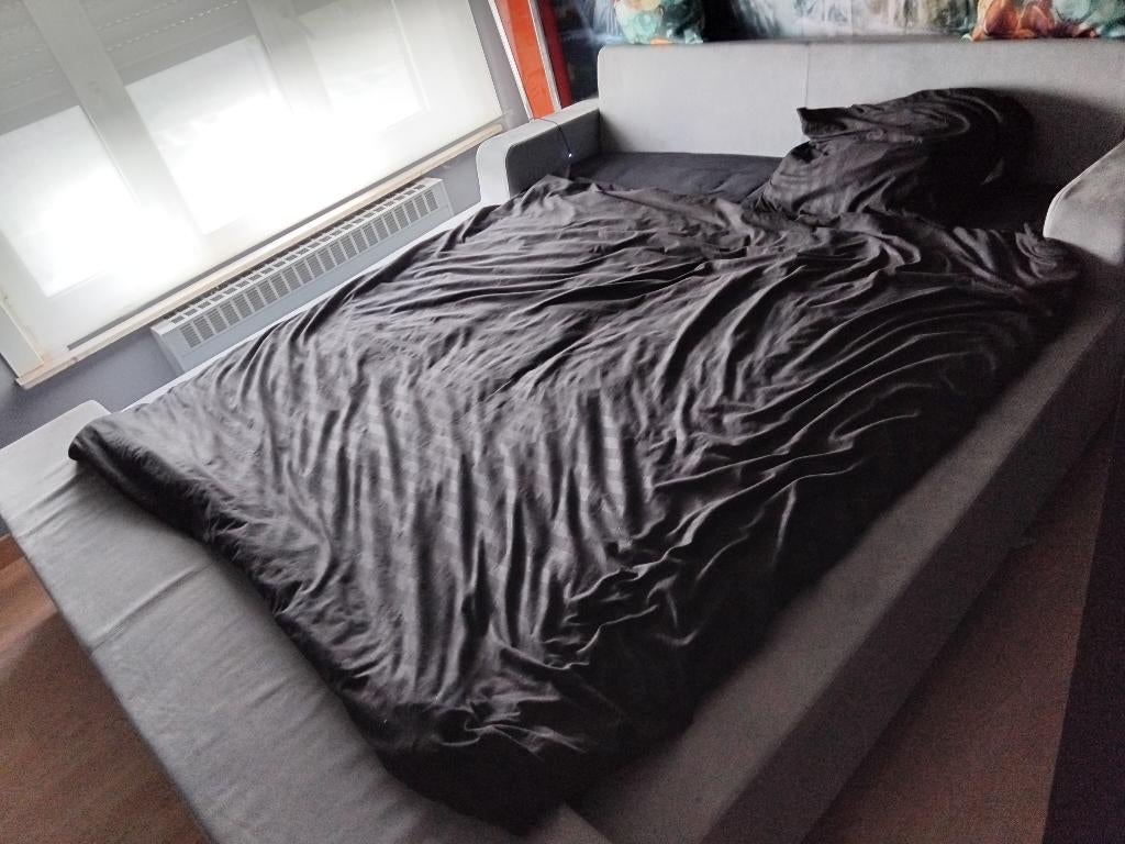 Groot kingsize bed, Autres dimensions, Gris, Tissu, Enlèvement