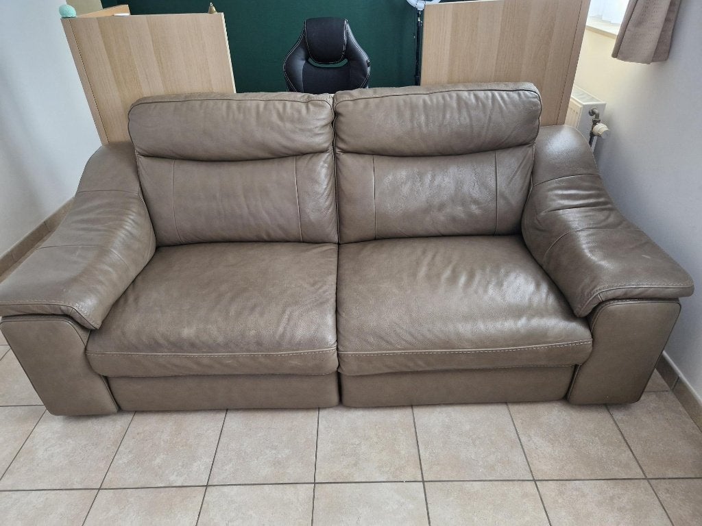 Chateau d'Ax 2 + 3 leren zetel te koop vrij vanaf 1/07/2026, Ophalen, Gebruikt, Leer