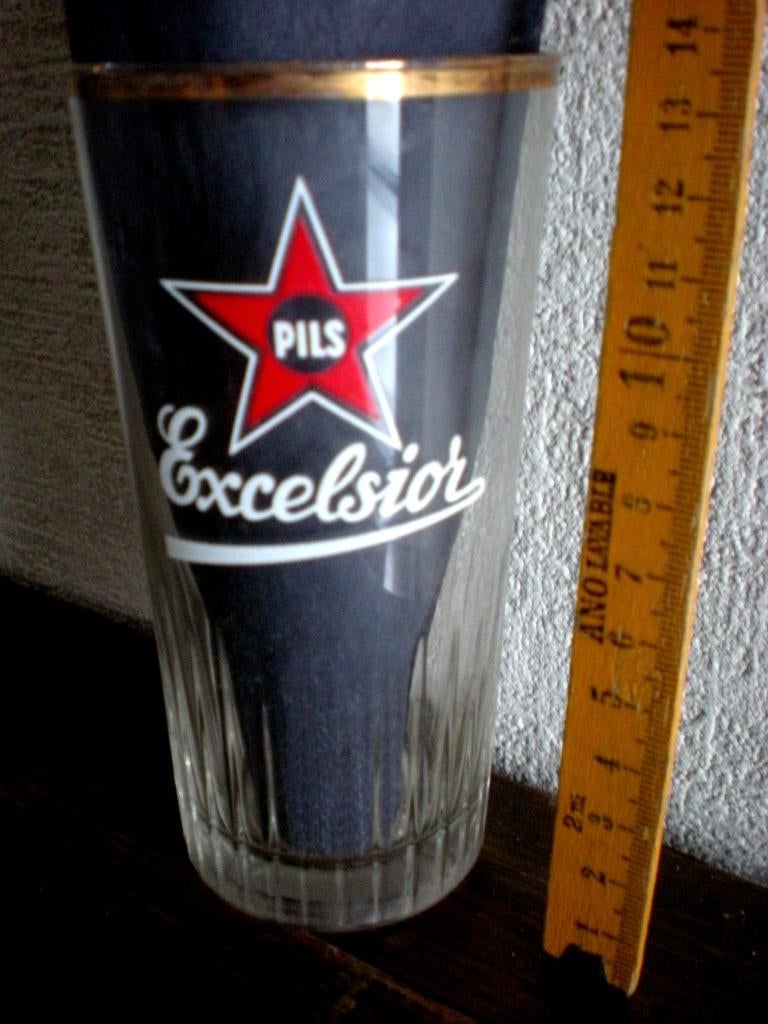 GV Excelsior Pils  25 cl, Ophalen of Verzenden, Zo goed als nieuw, Glas of Glazen