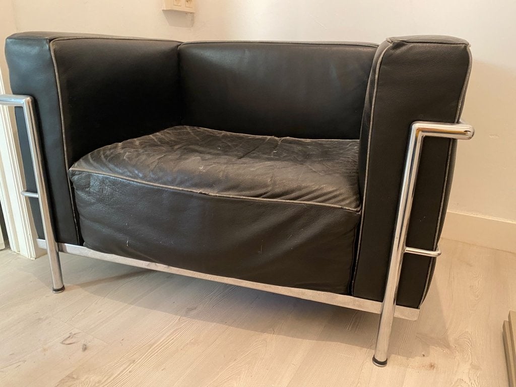 Zetel (1-zit) stijl Corbusier, Maison & Meubles, Moins de 75 cm, Corbusier, Enlèvement, Utilisé