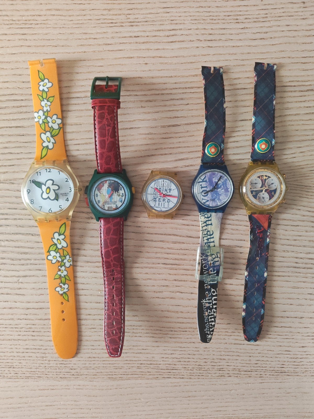 lot de 5 montre Swatch Vintage 90s pour pièce ou réparation, Montre-bracelet, Swatch, Utilisé, Autres matériaux
