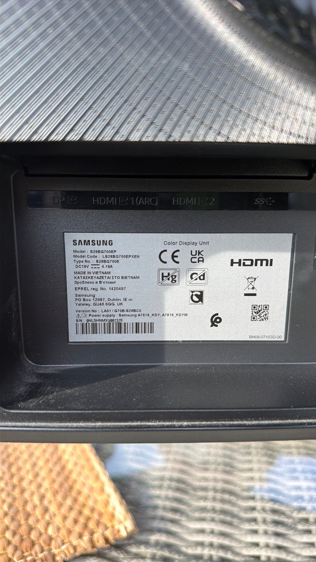 Samsung Odyssey G7 28” 4K UHD, Computers en Software, Monitoren, HDMI, IPS, 101 t/m 150 Hz, In hoogte verstelbaar