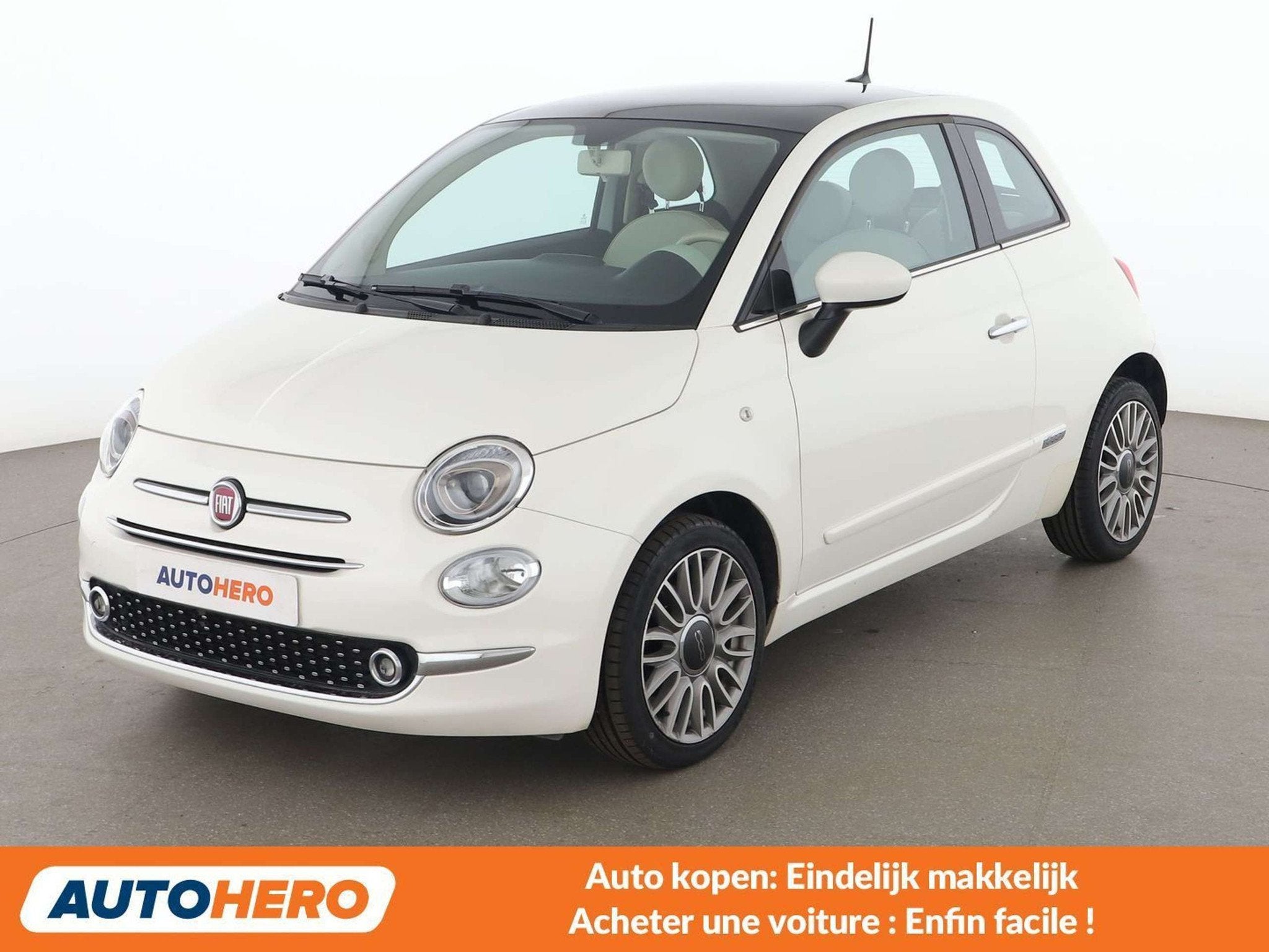 Fiat 500 1.2 Lounge (bj 2018, automaat), Auto's, 4 zetels, Stof, Gebruikt, Overige brandstoffen