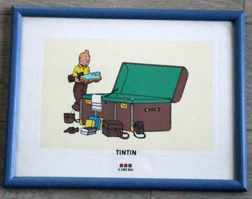 Cadre litho1996 Lotus bleu Tintin Hergé Kuifje Haddock, Verzenden, Kuifje, Zo goed als nieuw