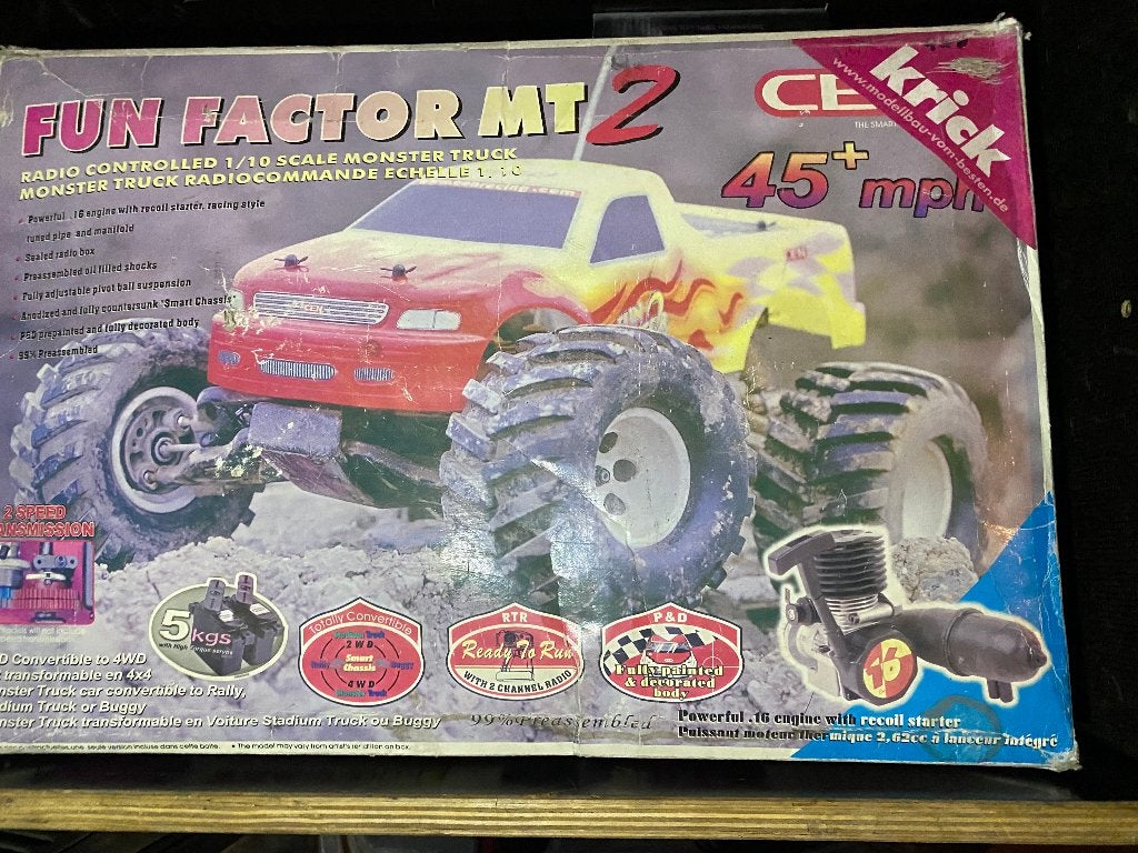 RC Monster Truck NITRO - CENRACING Funfactor MT 2, Gebruikt, Auto offroad, Schaal 1:10, Overige typen