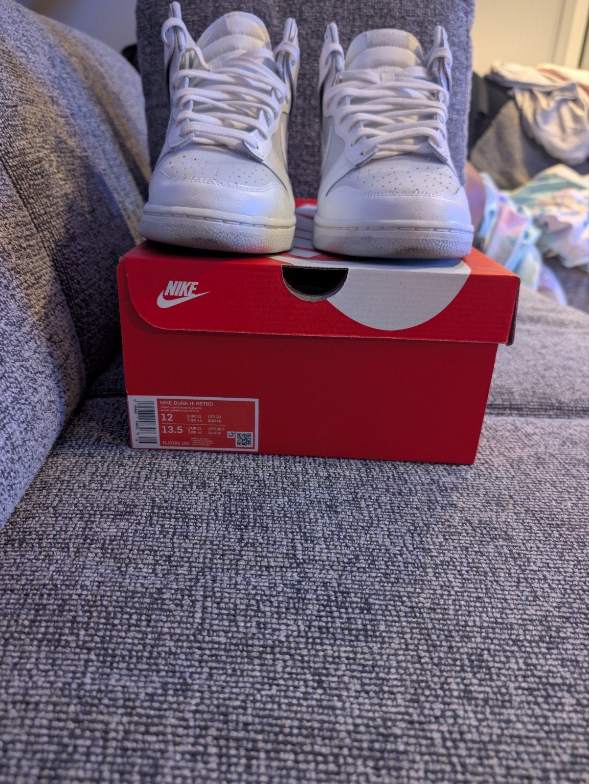 Nike Dunk High Retro "Summit White / Pure Platinum"  Maat 46, Enlèvement, Baskets