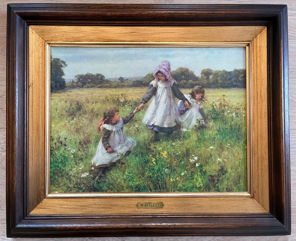 Reproduction à l’huile William Affleck Picking wild flowers, Enlèvement ou Envoi