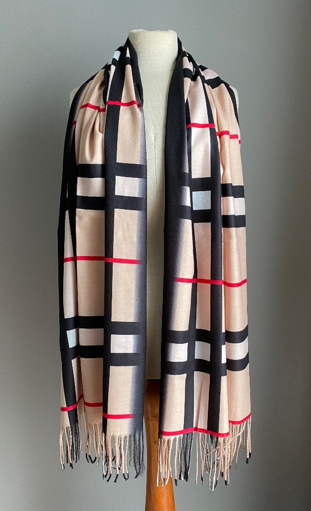 Geruite sjaal / foulard 180cm X 66cm - NIEUW, Verzenden, Nieuw, Sjaal