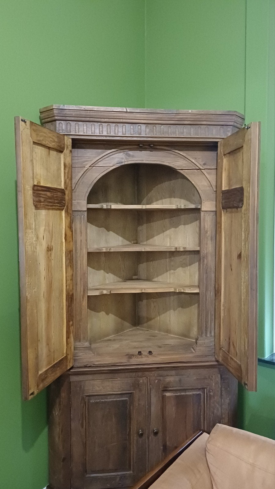 Armoire d'angle en bois massif, Enlèvement, Utilisé, 200 cm ou plus, Avec tiroir(s)