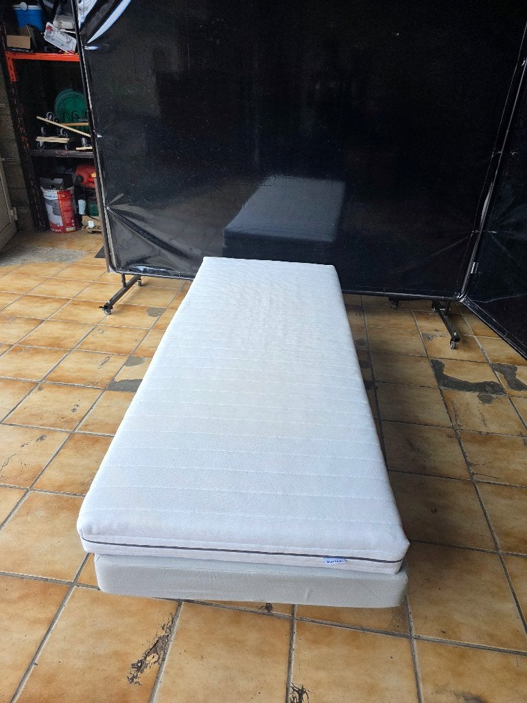 Lit 1 personne🛻, Maison & Meubles, Gris, Une personne, Utilisé, 200 cm
