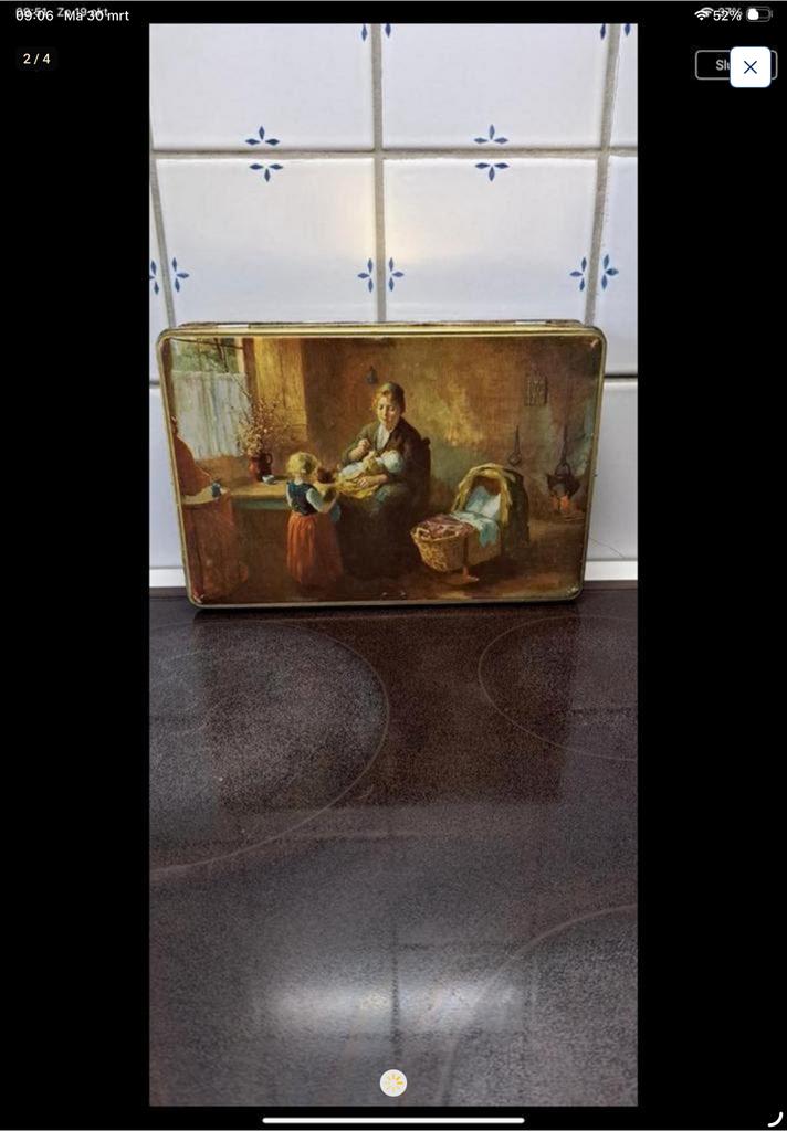 Antieke blikken doos prima staat, Ophalen, Zo goed als nieuw