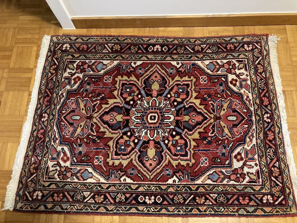 Tapijt Made in Iran, Gebruikt, 100 tot 150 cm, Klassiek, Rechthoekig