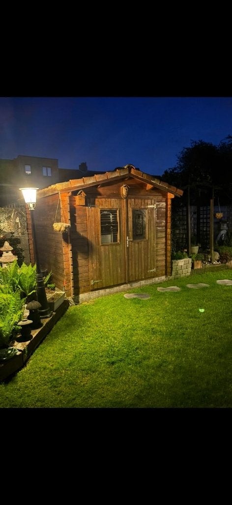 Houten tuinhuis 2,5m / 2,5m, Bois dur, Enlèvement, Utilisé, 180 à 250 cm