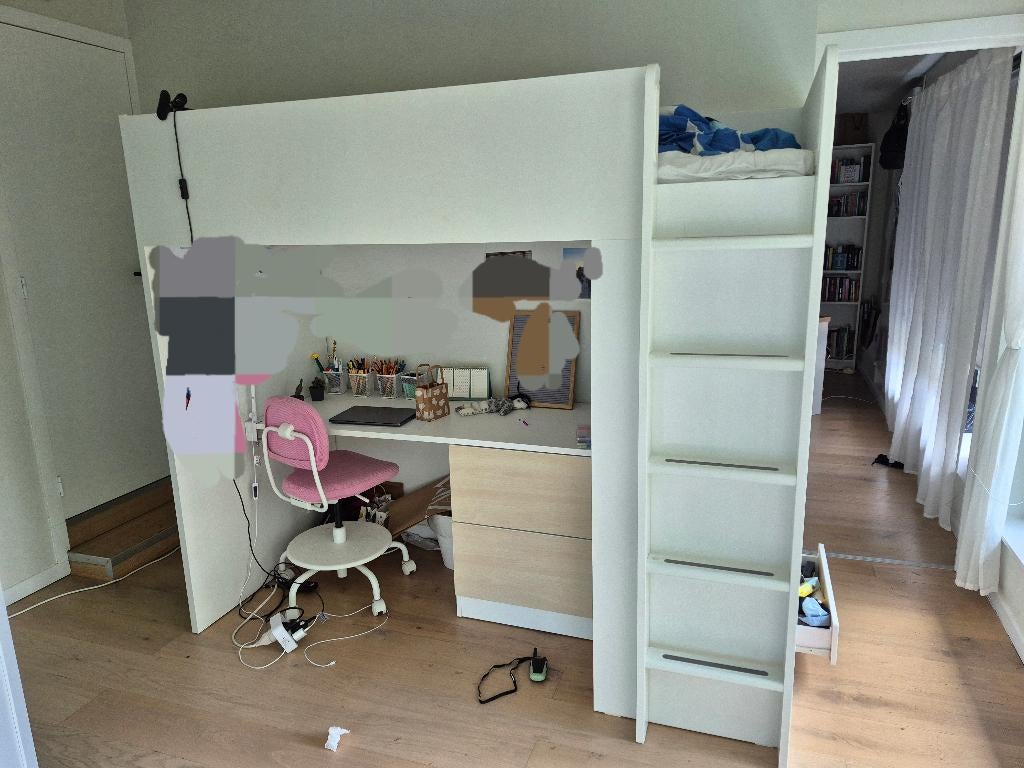 IKEA hoogslaper voor kinderen, Ophalen, Zo goed als nieuw, 180 cm of meer, Hoogslaper of Stapelbed