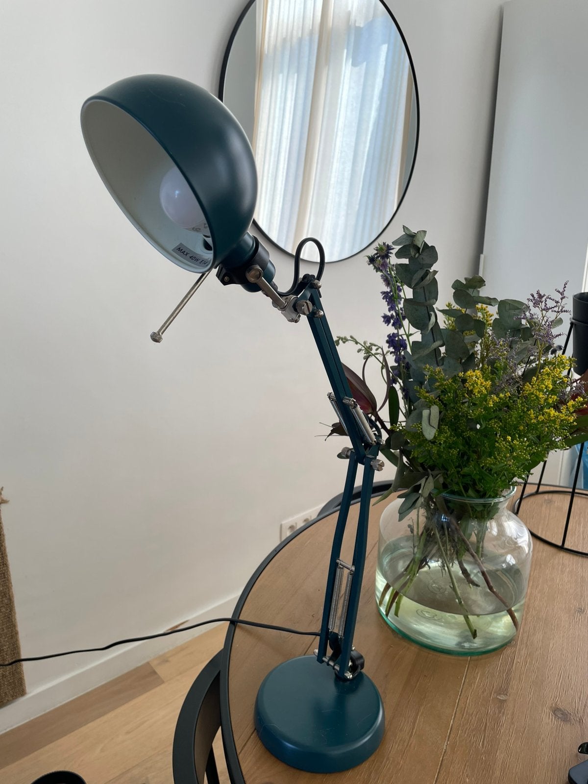 Bureau lamp blauw grijs, Huis en Inrichting, Ophalen, Zo goed als nieuw