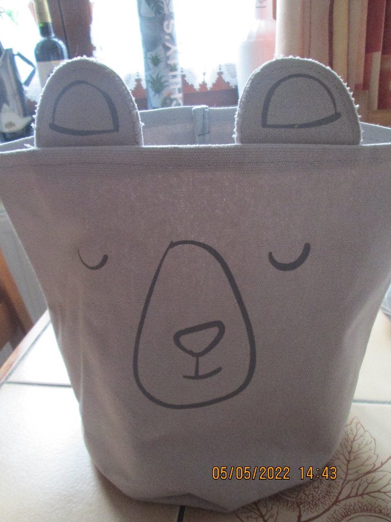Panier de rangement gris « Panda » « Atmosphera », Neuf, Gris, Enlèvement, Autres types