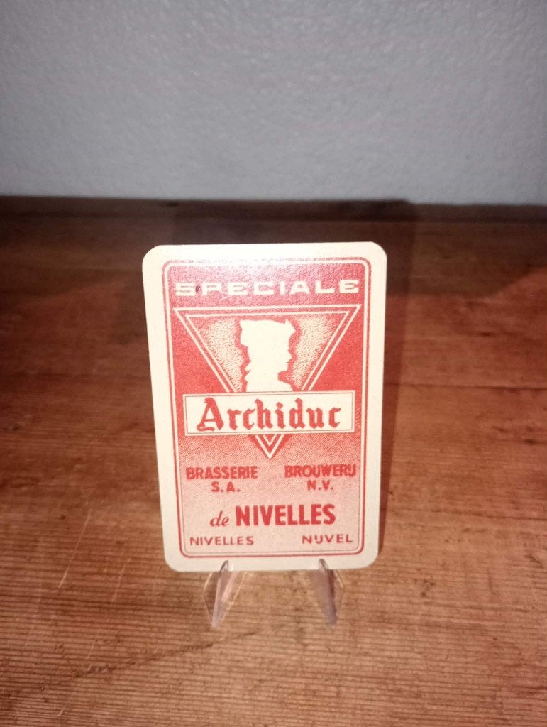 Brasserie bière carte à jouer Archiduc, Enlèvement ou Envoi, Utilisé, Panneau, Plaque ou Plaquette publicitaire, Autres marques