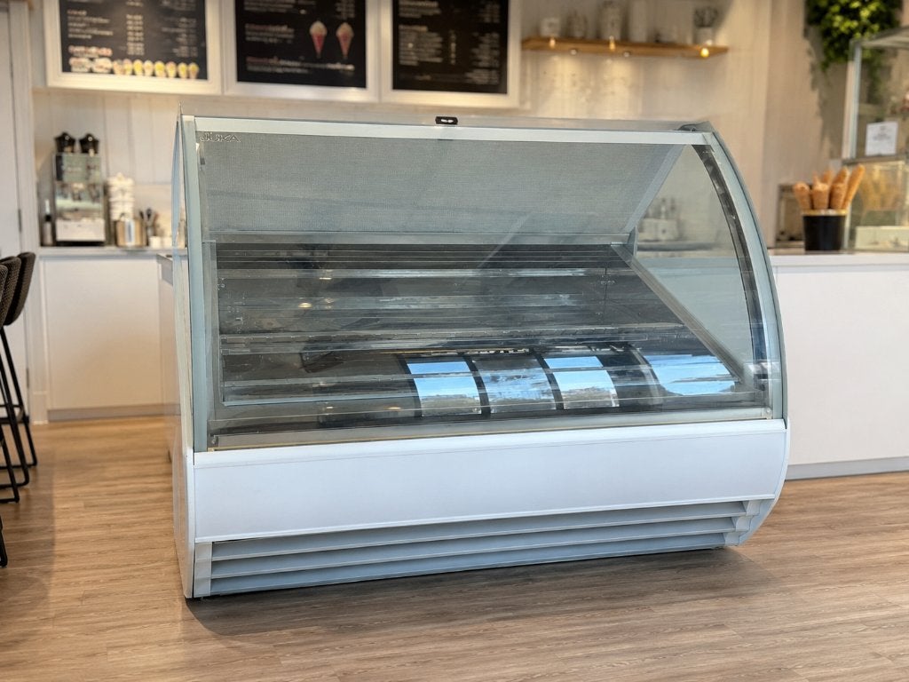 Présentoir à glaces professionnel Juka(18bacs)-Ventilé(230V), Electroménager, Congélateurs, Enlèvement, Comme neuf, Autoportant