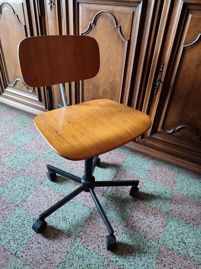 Chaise de bureau Vintage, Enlèvement ou Envoi, Utilisé, Brun, Chaise de bureau