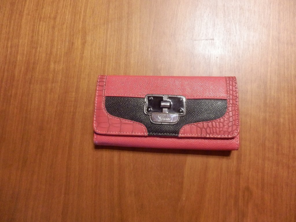(27) - porte feuille noir rouge - guess - neuf -, Cuir, Enlèvement ou Envoi, Guess, Neuf