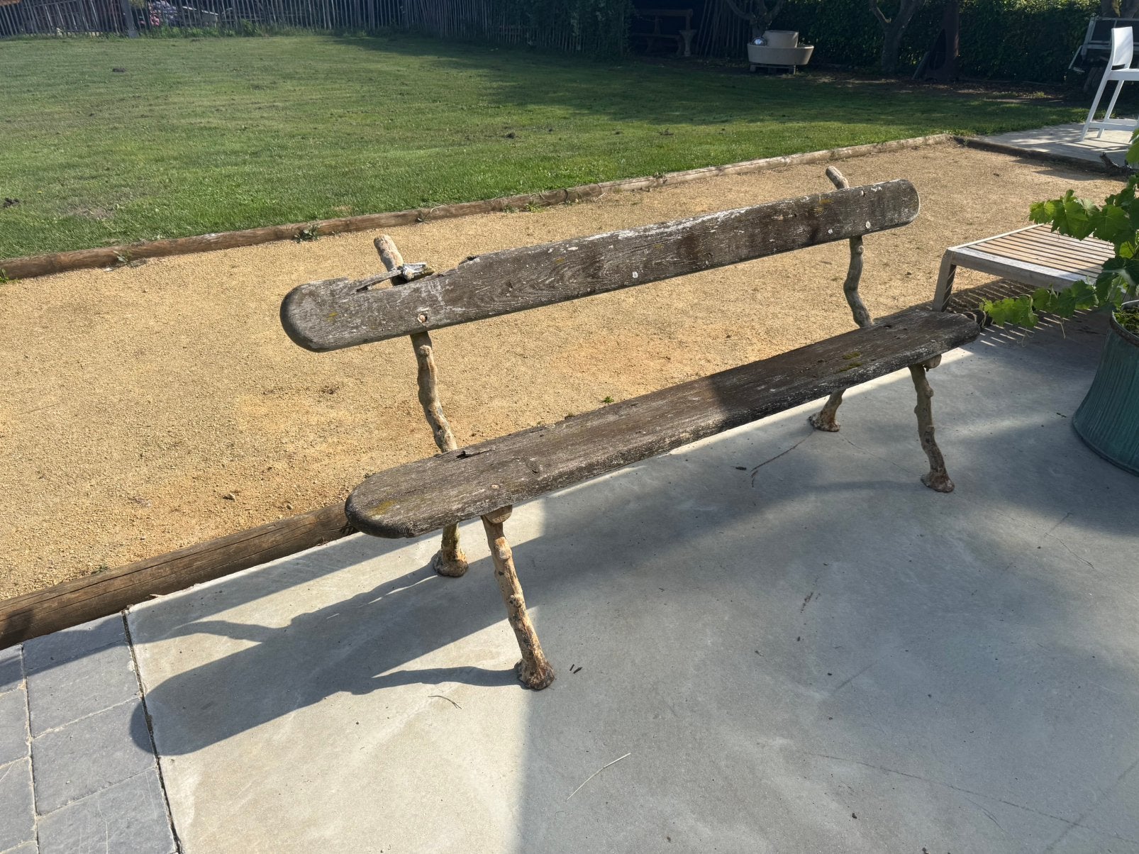 Canapé en faux bois, Jardin & Terrasse, Enlèvement, Utilisé, Métal, V