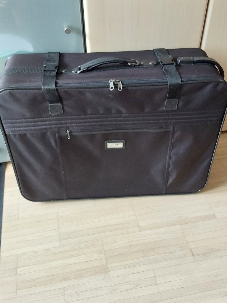 zwarte valies op wielen, Enlèvement, 45 à 55 cm, Plastique souple, 70 cm ou plus