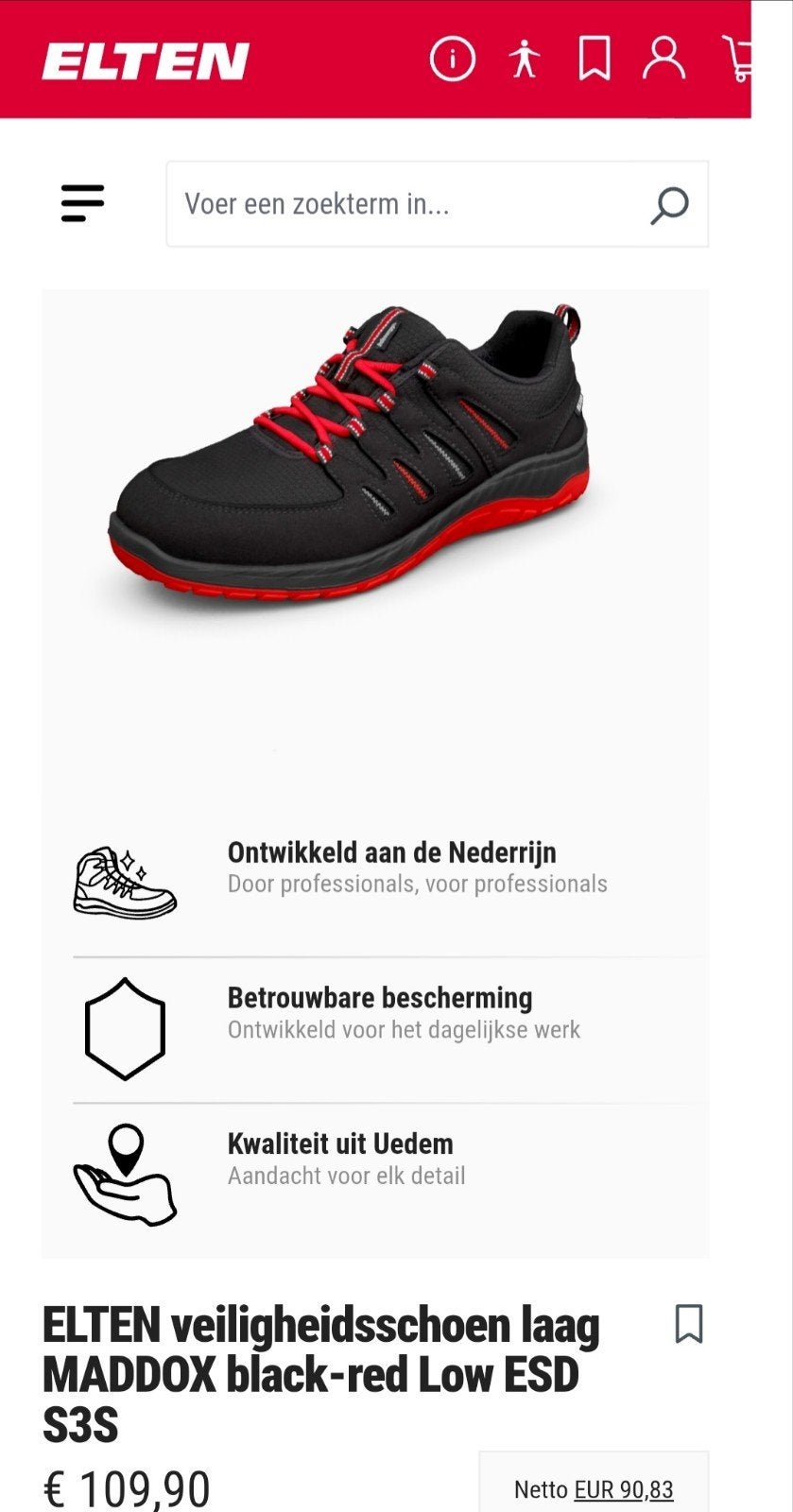 Nieuwe Elten Maddox S35 ESD veiligheidsschoenen (43), Doe-het-zelf en Bouw, Ophalen