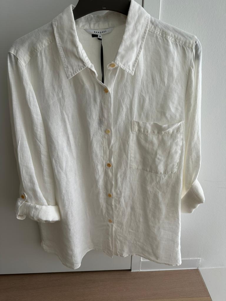 Nieuw linnen hemd/bloes xandres, Kleding | Dames, Grote Maten, Ophalen of Verzenden, Nieuw, Wit, Blouse of Tuniek