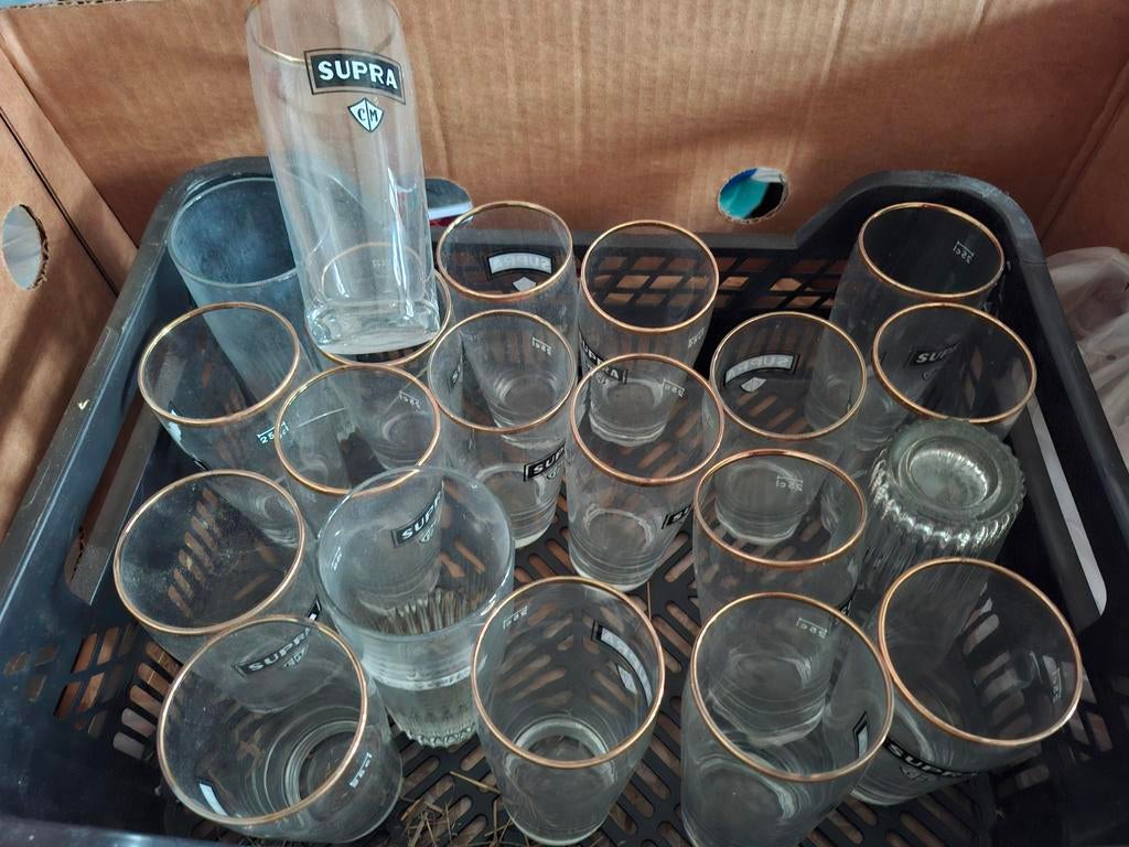 Partij bierglazen Supra, Verzamelen, Biermerken, Ophalen