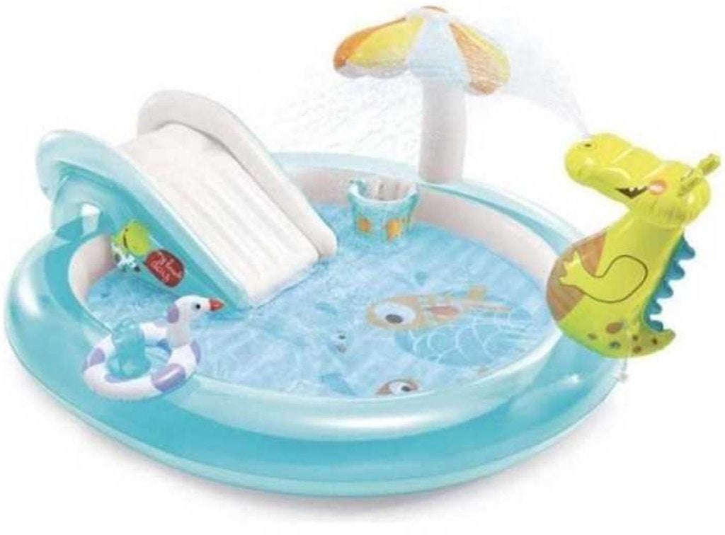Intex 57165 - Gator Play Center Opblaaszwembad met glijbaan, Ophalen, Opblaaszwembad, 80 tot 120 cm, Rond