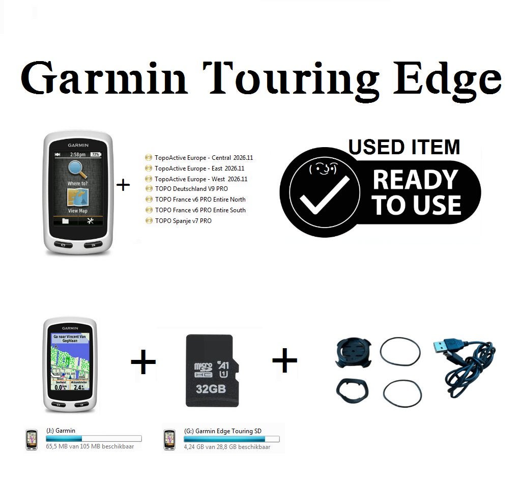 Garmin Edge Touring fiets Navigatie met accessoires, Vélos & Vélomoteurs, Accessoires vélo | Compteurs de vélo, Comme neuf, Enlèvement ou Envoi