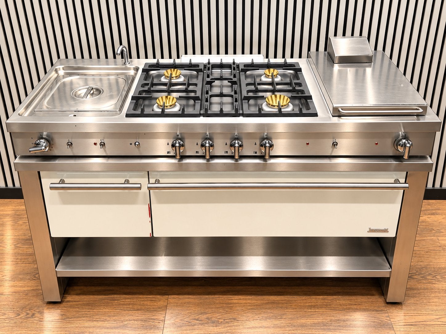 Luxe Proffesionele Lacanche/Westahl gasfornuis 150 cm, Ophalen of Verzenden