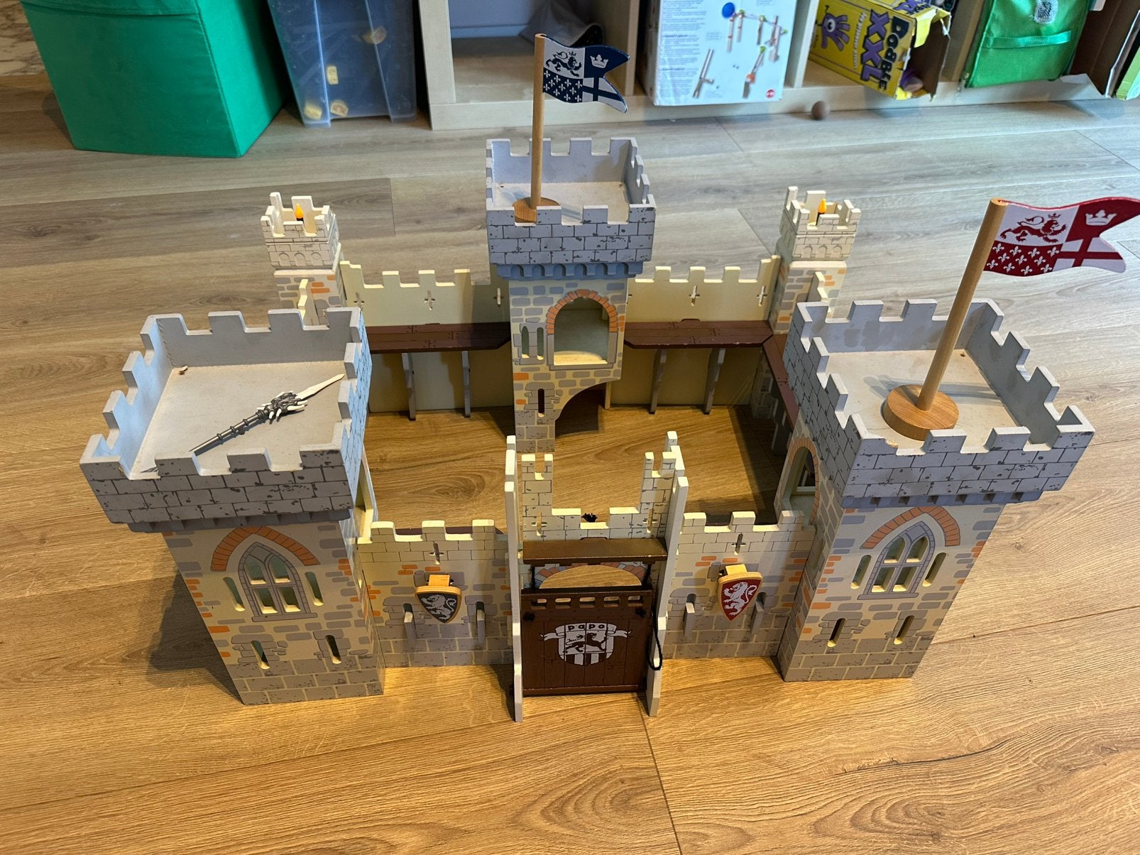 Magnifique chateau de chevaliers en bois papo, Kinderen en Baby's, Ophalen of Verzenden, Gebruikt
