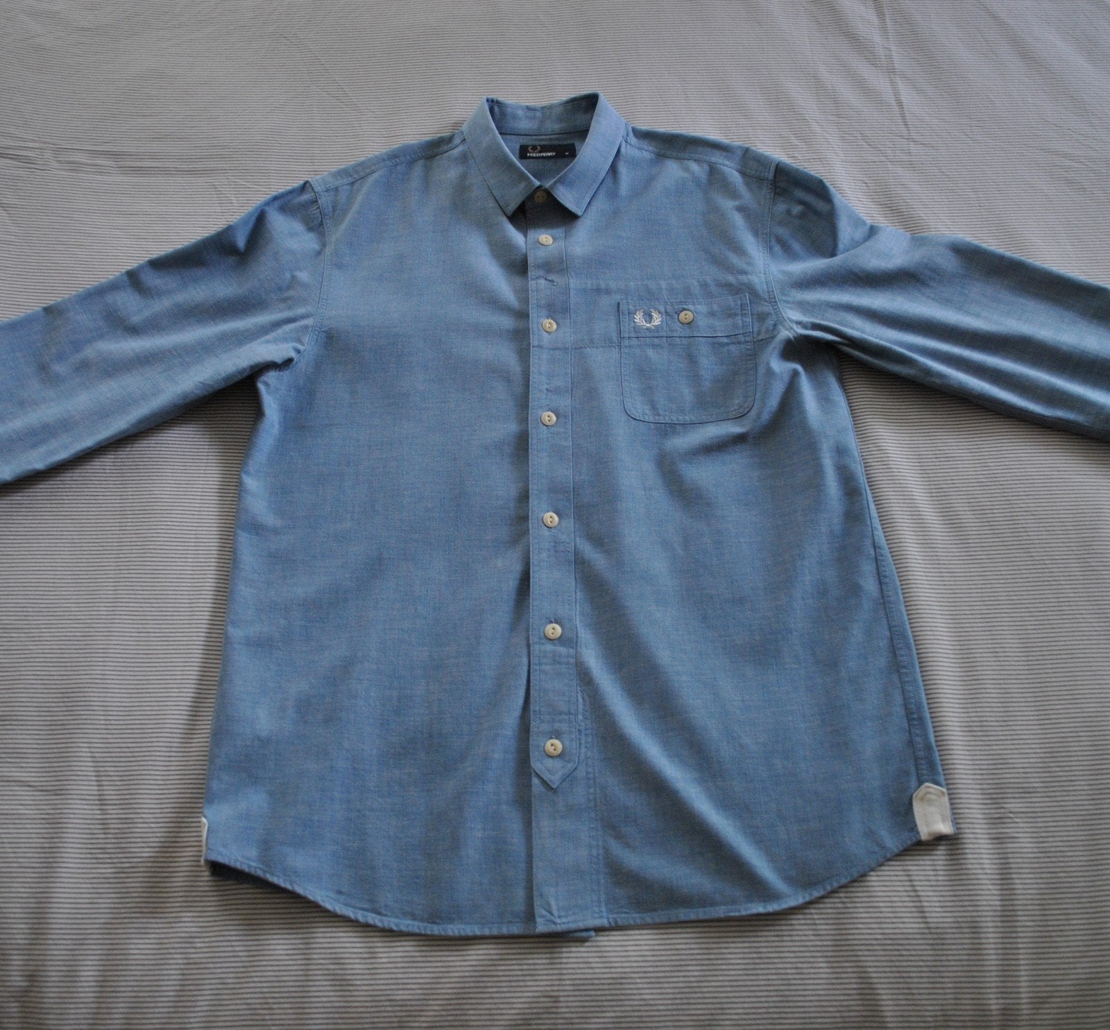 Fred Perry Hemd, Blauw, Nieuw, Fred perry, Halswijdte 39/40 (M)