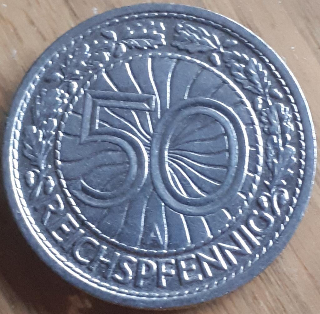 DUITSLAND : 50 REICHSPFENNIG 1927 A KM 49 UNZ, Postzegels en Munten, Munten | Europa | Niet-Euromunten, Ophalen of Verzenden, Duitsland