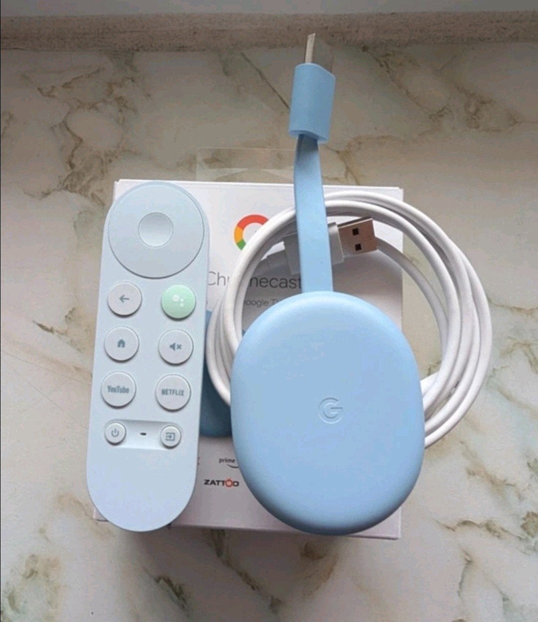 te koop Google Chromecast met Google TV - 4K HDR (blauw), Audio, Tv en Foto, Ophalen of Verzenden