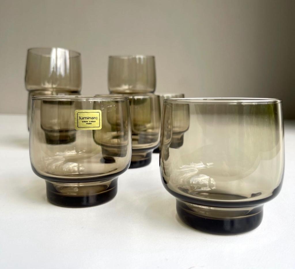 Luminarc france smoked glass 6 stuks, Verzamelen, Glas en Drinkglazen, Ophalen of Verzenden