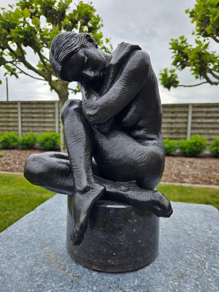 Duriez Irénée zittend naakt in brons,ook andere,ook gevraagd, Statue, Enlèvement ou Envoi, Brons, Fait main