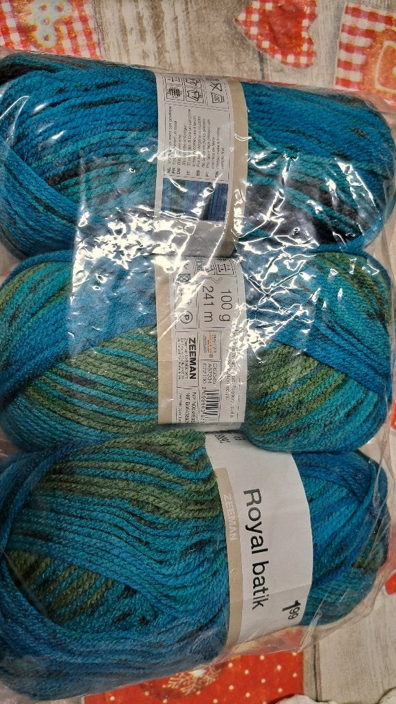 Pakket 3 bollen wol blauw kleurverloop, Ophalen of Verzenden, Nieuw, Breien of Haken, Wol of Garen