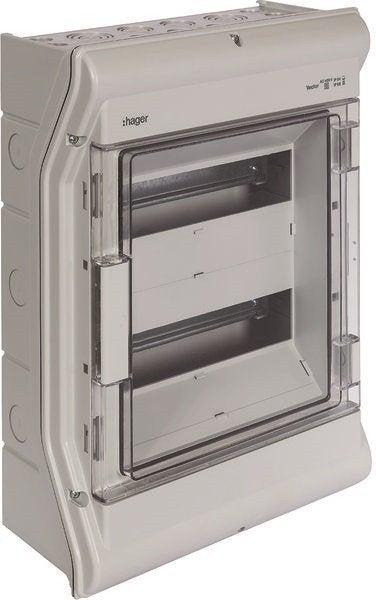 Opb. verdeler/kast 2x12mod. IP65 VE212F waterdicht+dur, Verzenden
