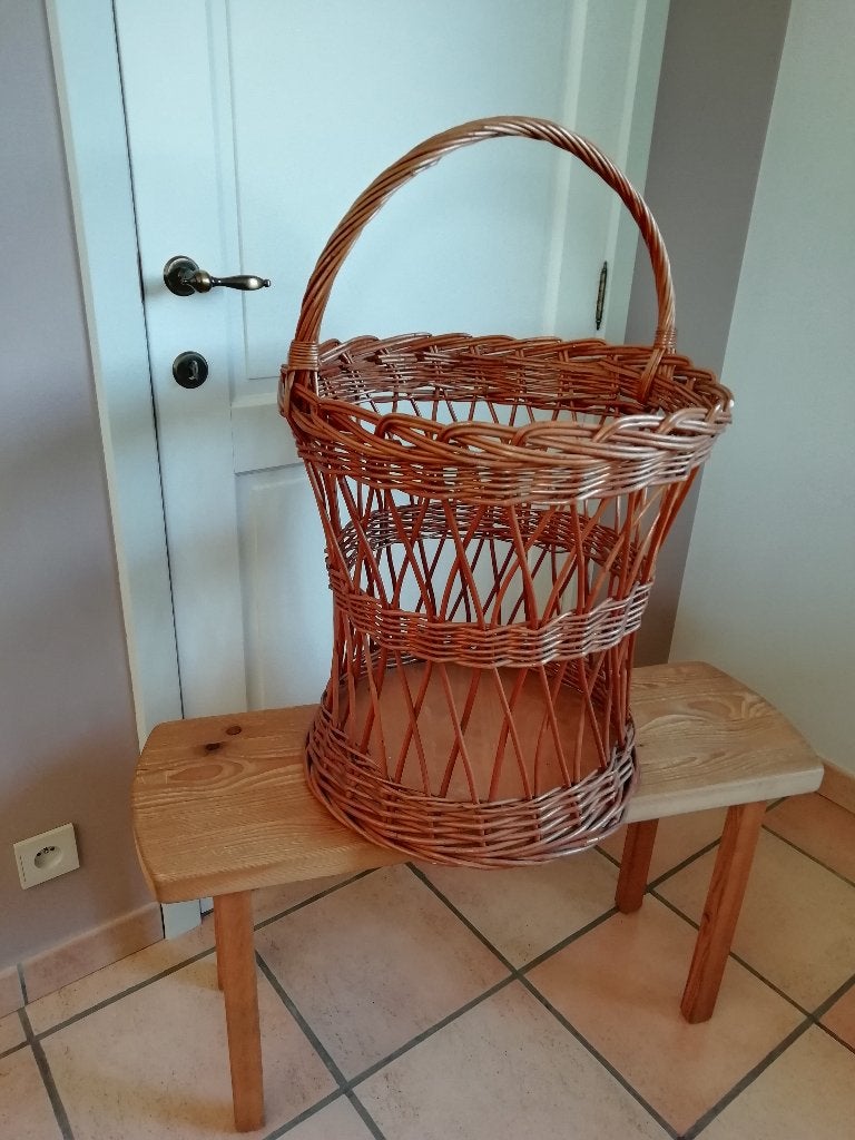 rieten mand, Huis en Inrichting, Ophalen, Mand, Rond, Zo goed als nieuw