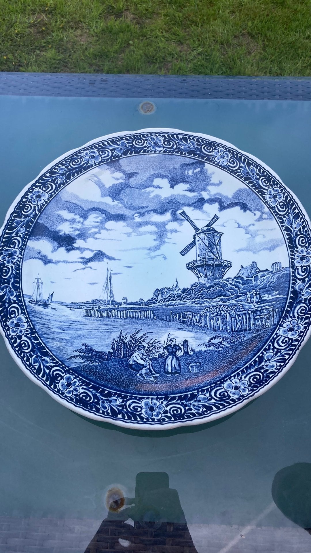 Delts blauw groot wandbord, Antiek en Kunst, Ophalen
