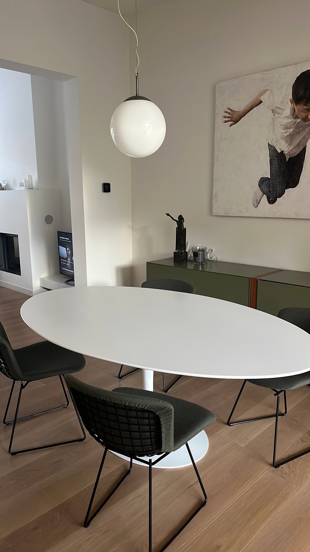 Knoll wit ovaal 1,98 m, Huis en Inrichting, Ophalen, Ovaal