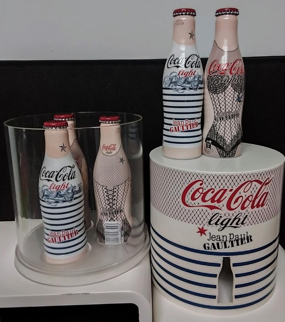 6 volle Coca-Cola Light flesjes in Collectorsbox JP Gaultier, Verzamelen, Ophalen, Nieuw
