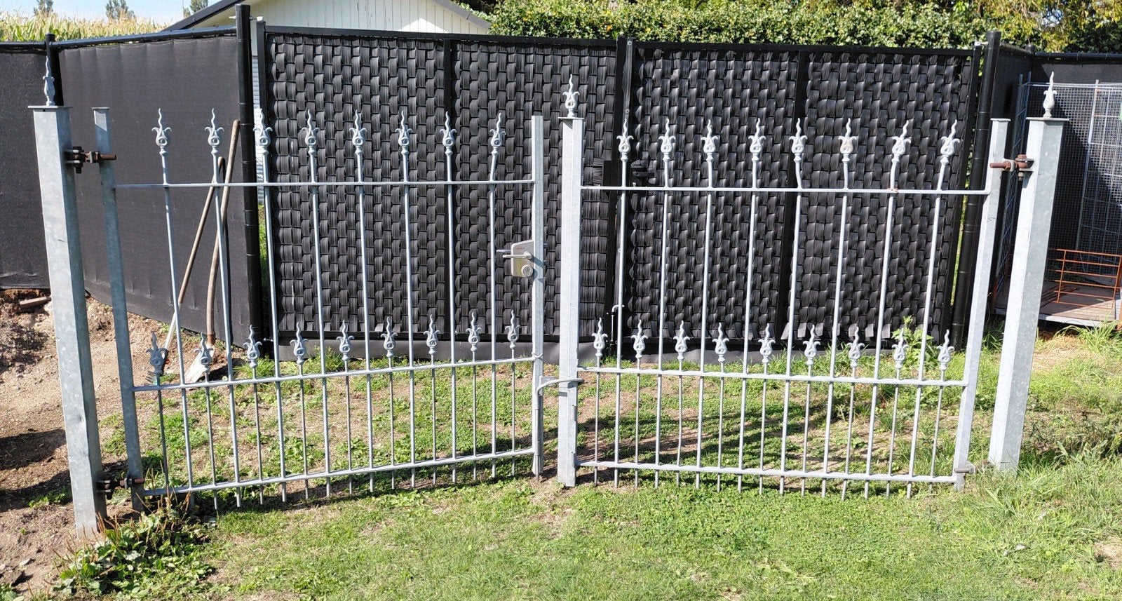 smeedijzeren dubbele poort 3,50m, Ophalen, Met poort, Gebruikt, Sierhekwerk