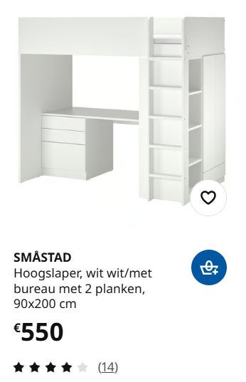 Ikea hoogslaper, Enlèvement, Utilisé, Une personne, Lit mezzanine
