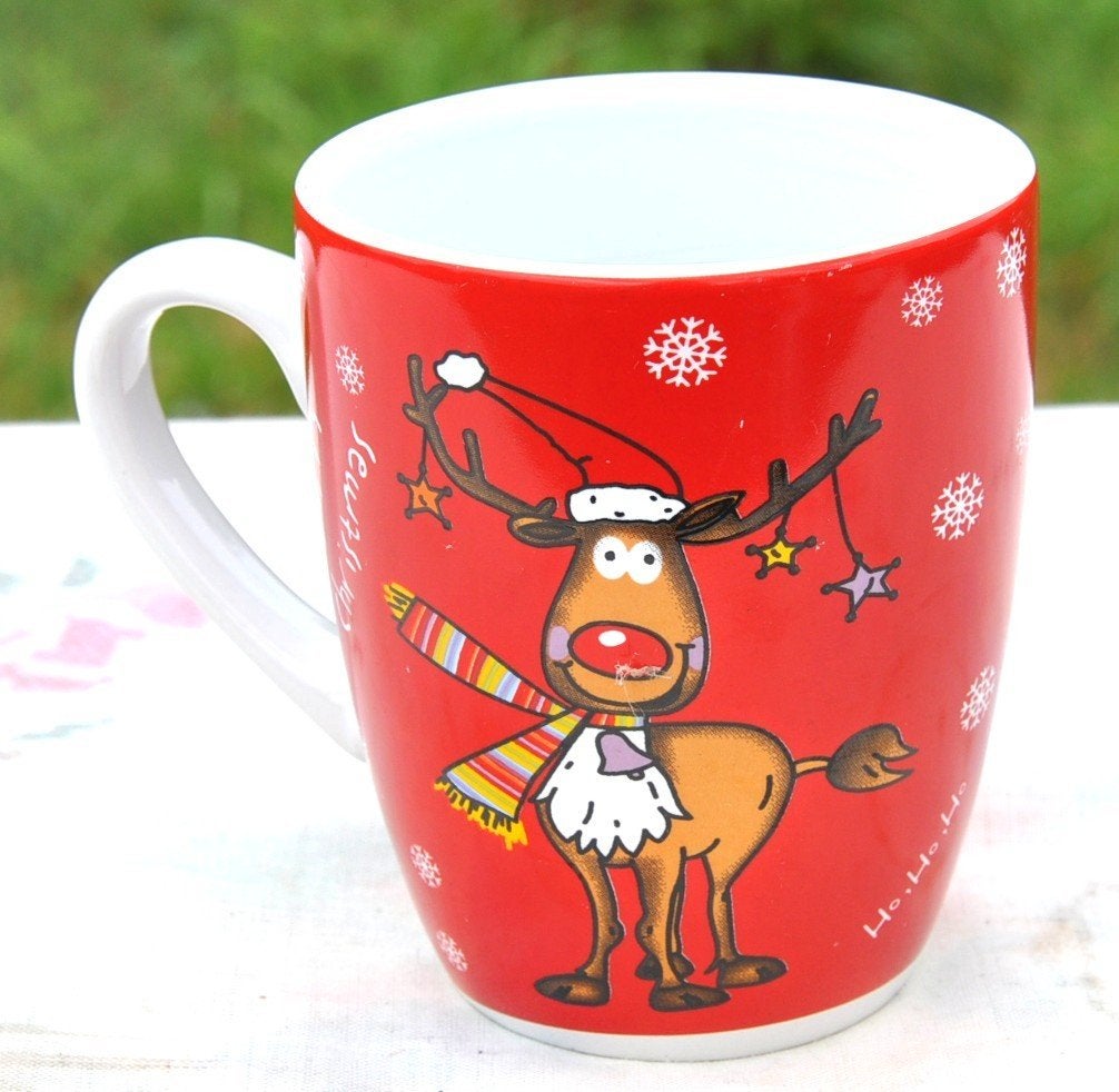 mug merry christmas décor renne, Enlèvement ou Envoi, Mug, Céramique, Utilisé