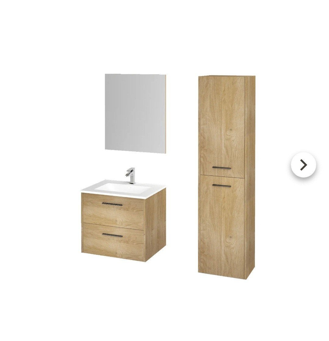 Lavabomeubel + spiegel + kolomkast, Ophalen