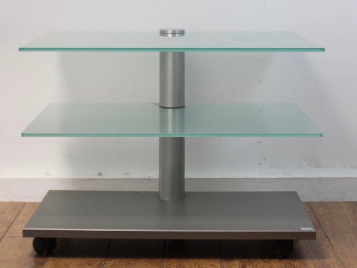 Meuble TV en verre de Lourens Fisher, Huis en Inrichting, Ophalen, Gebruikt, 90's, 50 tot 100 cm